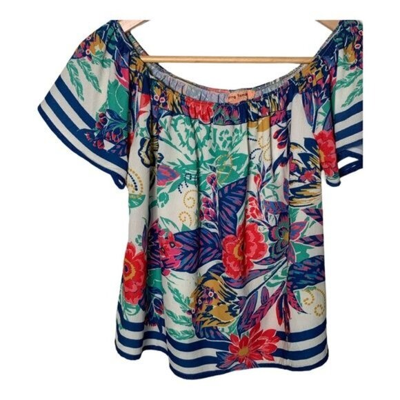 Flying Tomato Small Off Shoulder Boho Floral Peasant Blouse Summer Festival Top - Picture 6 of 11